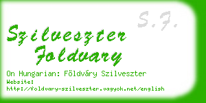 szilveszter foldvary business card